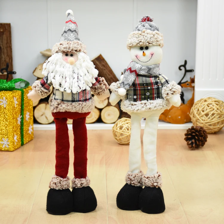Рождественский Декор для нового года и Рождества, выдвижная кукла Санта-Клаус, снеговик, фигурки лося, игрушка для детей, орнамент с оленями, натальный