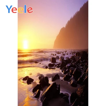 

Yeele Seaside Sunset View Photographic Backdrops Stone Island Waves Mountain Photography Backgrounds Customized For Photo Studio