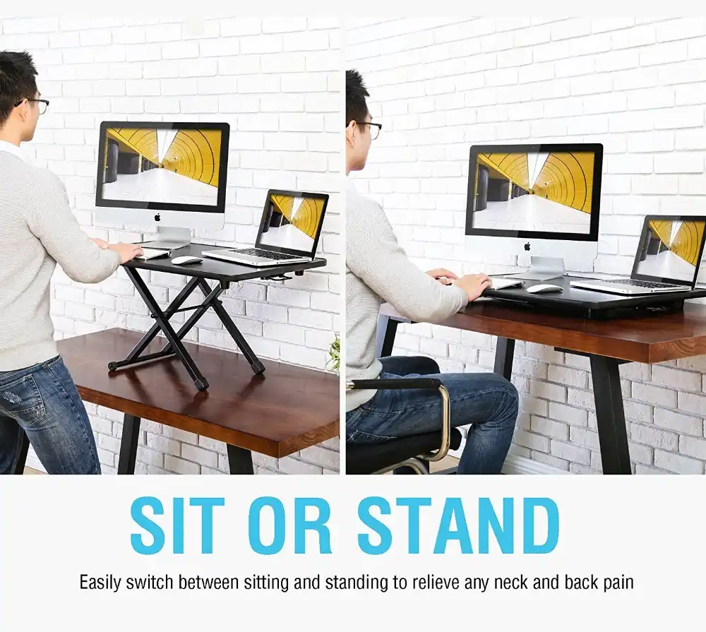 Fitueyes Standing Desk Height Adjustable Desk Converter Monitor
