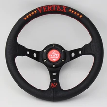 13 дюймов Vertex Racing настоящая кожа глубокий ралли руль гоночный автомобиль тюнинг дрейф руль