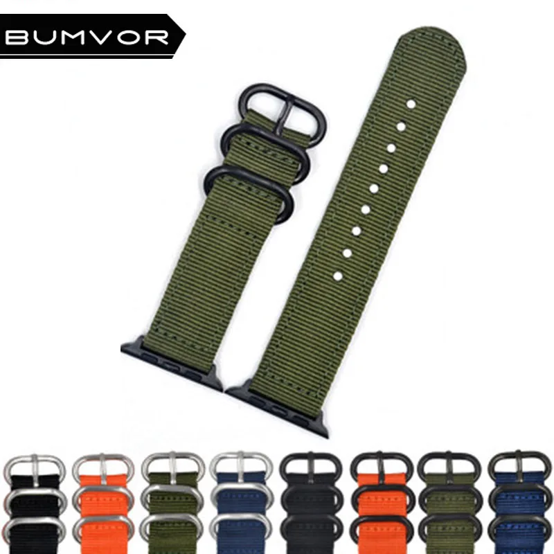 BUMVOR тканый нейлоновый ремешок для apple watch band 44/40/42/38 мм спортивный тканевый браслет
