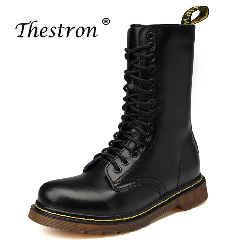 Günstige Liebhaber Beliebte Motorrad Stiefel Größe 35 46 Männer Winter High Top Kampf Stiefel Männer Leder Für Männer Casual luxus Military Boot Armee