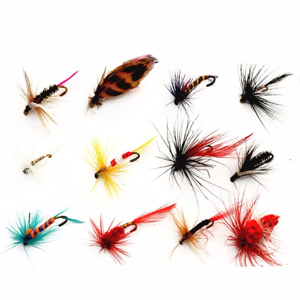LumiParty Fishing Baits Set 12 Pcs Artificial Insect Baits Imitation Floating Flies Fishing