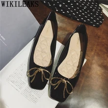 Модная обувь из лакированной кожи; женская обувь без застежки; женские лоферы на плоской подошве; zapatos mujer sapatos feminino sepatu wanita