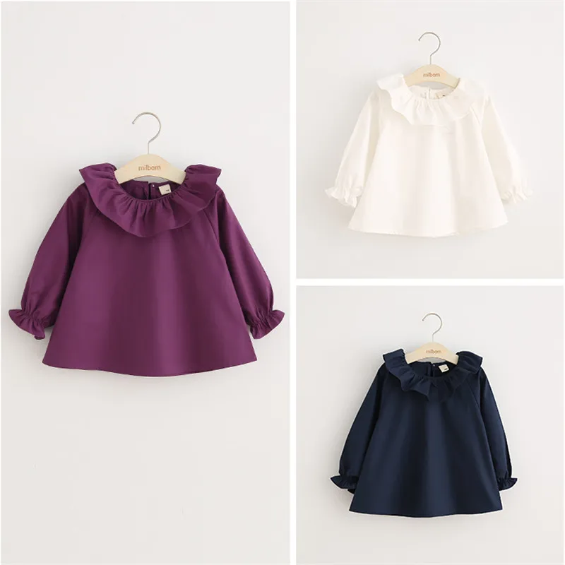 

2018 autumn Baby Girls Shirts Tops Blouse Children Cotton Hollow Long Sleeve School Casual Clothing Kids Princess triangle Shirt