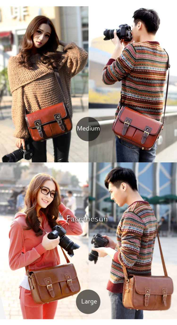 Vintage PU Leather camera shoulder bag KM001-17