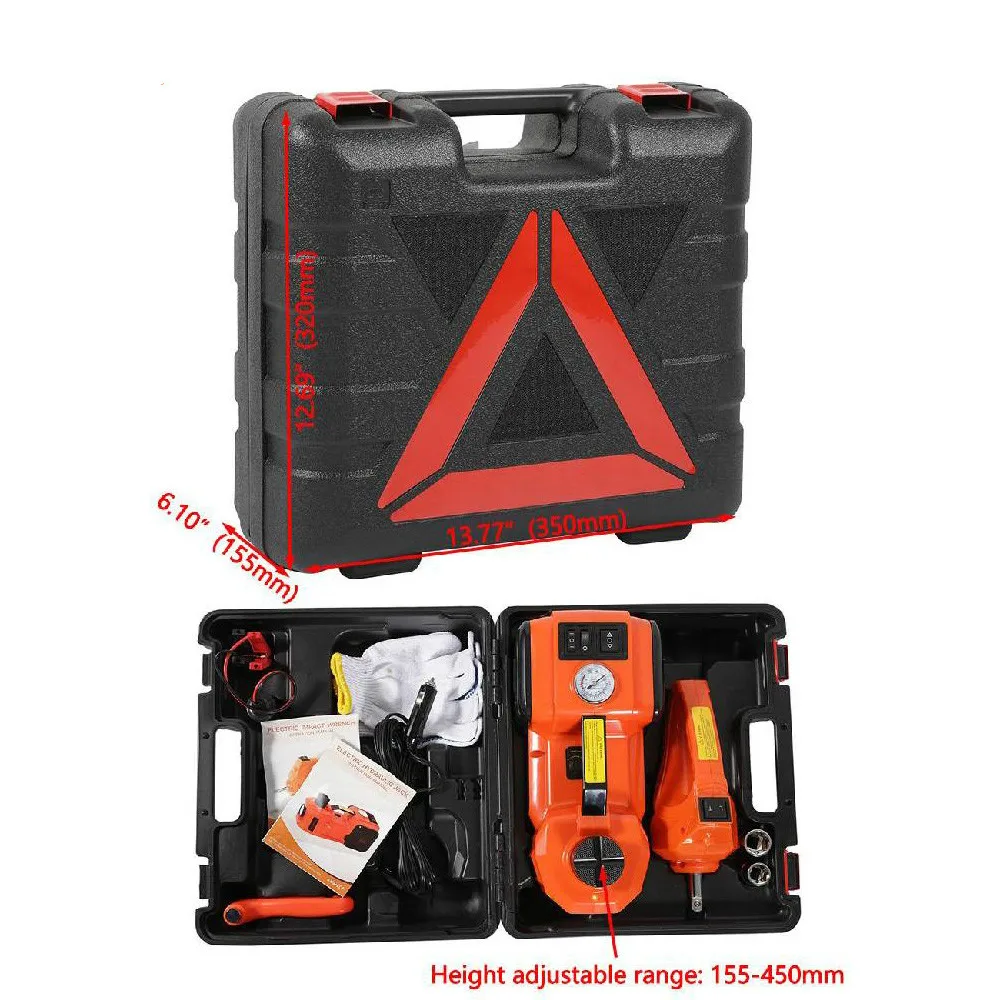  Auxmart 3 Functions Air Pump Lighting Car Lifting Electric Hydraulic Jack Impact Wrench 5T 12V Auto