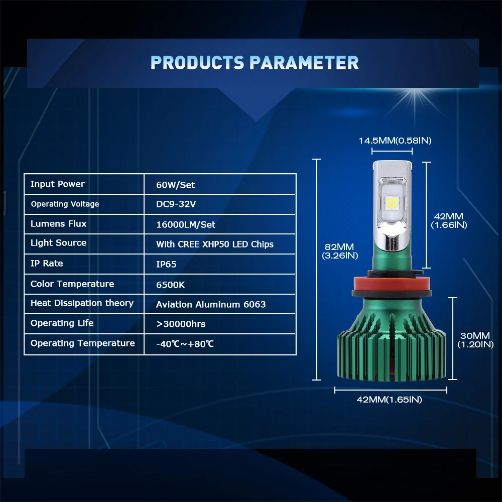 NOVSIGHT H11 Автомобильный светодиодный фары H8 H9 60 Вт 16000LM дальнего света Противотуманные Автомобильные фары лампы с переключением между дальним и Противотуманные огни 6500K D45