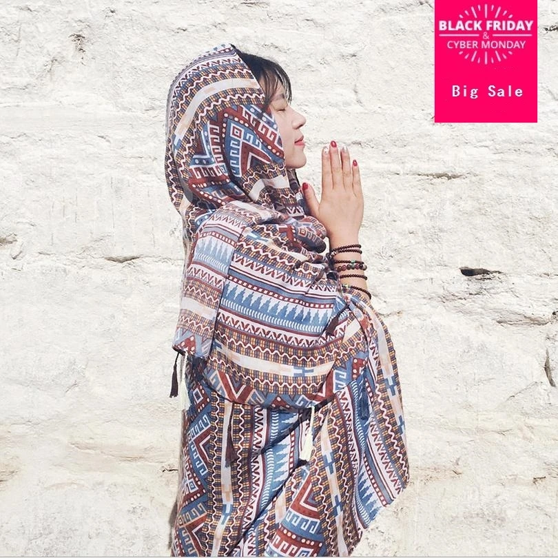 

2019 Spring and summer plum tassel linen scarf beach scarf women thin section sunscreen shawl tops wj553 free shipping big scarf
