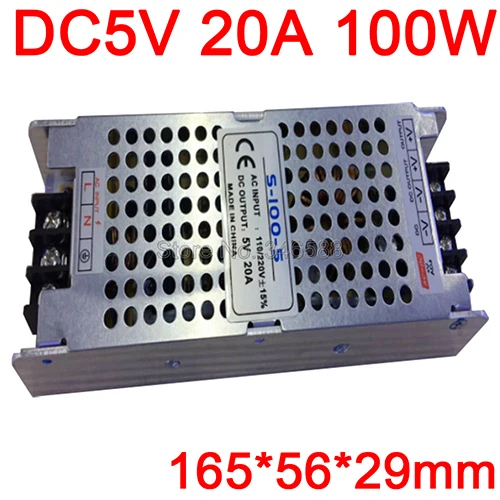 AC110V 220 В в DC5V AC-DC переключатель постоянного напряжения питания Сверхтонкий Тип 5 в 4A 20A 30A 60A 70A источник питания - Цвет: 5V 20A 100W