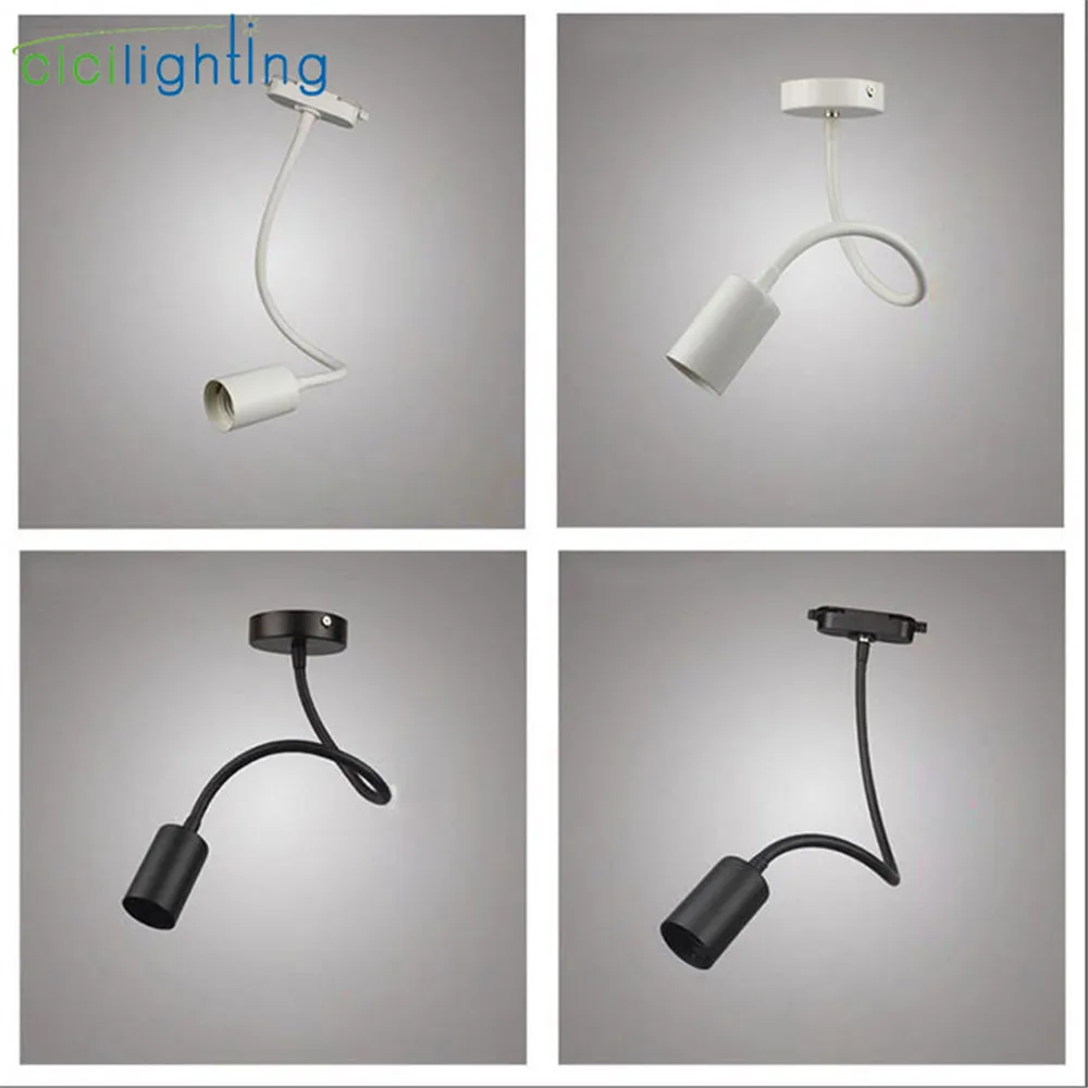 L40cm خرطوم الرقبة E27 أضواء المسارات معقوفة السكك الحديدية السقف شنت أضواء المسارات جي الصناعية الملابس مخزن تعديل السكك الحديدية مصباح البقع