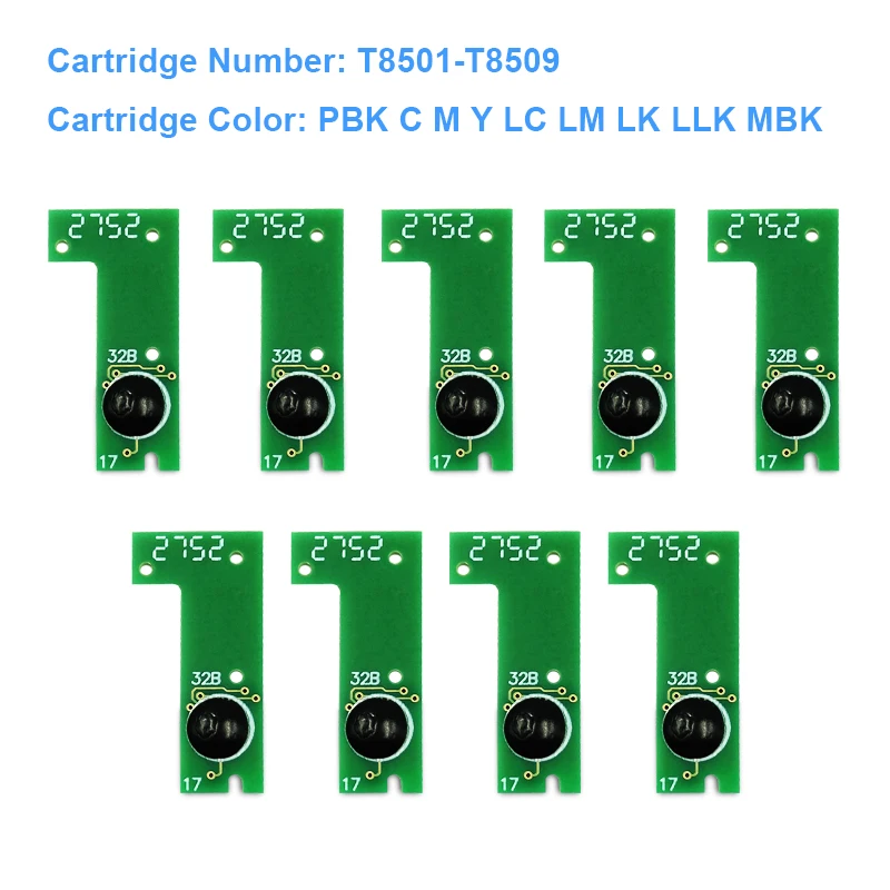 9 цветов/комплект T8501-T8509 T8501 Картридж Чип Постоянный чип ARC чип для Epson SureColor P800 SC-P800 принтер чернильный бак чип