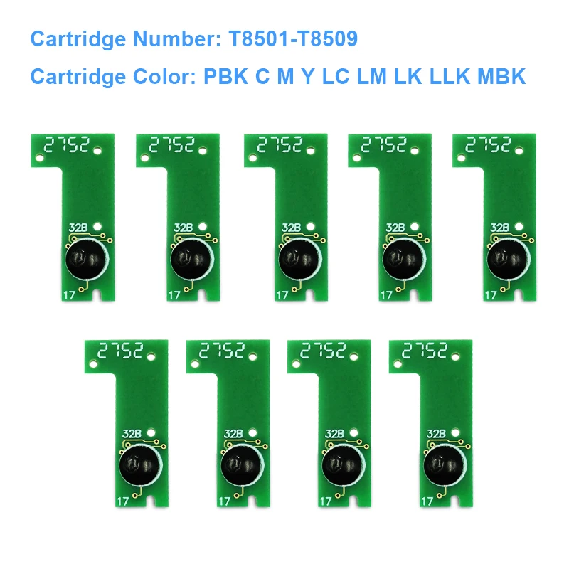 9 цветов/комплект встроенный чип картриджа T8501|chip resetter for canon|chip progchip kid |