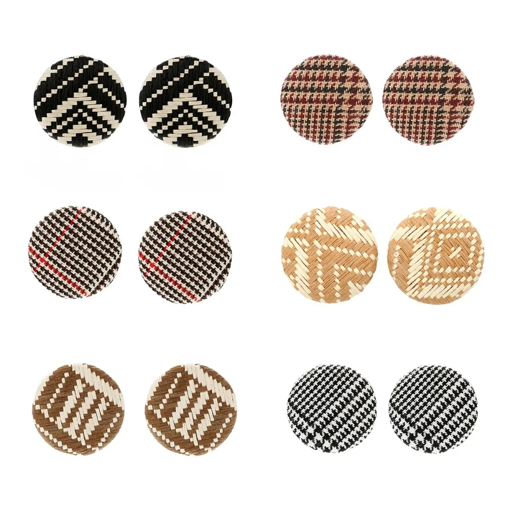 

Korean Women Earrings Clip Fabric Handmade Winter Wedding Jewelry Accessory Colorful Charm Ear Valentine's Day Brincos Gift 0840