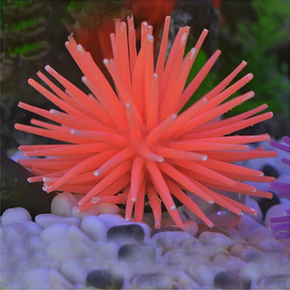 Aquarium Decoration Fish Tank Ornament Luminous Imitated Sea Anemone Simulated Sea Urchin Coral Furnishing Articles Fish Tank Ornaments Fish Tank Decorations Aquarium Ornaments