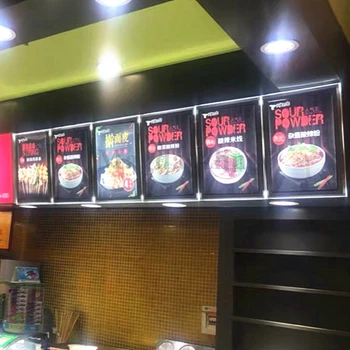 

6PCS Take Away Shop Ultra Slim Acrylic LED Illuminated Menu Boards Restaurant Menu Light Box Signs Panel