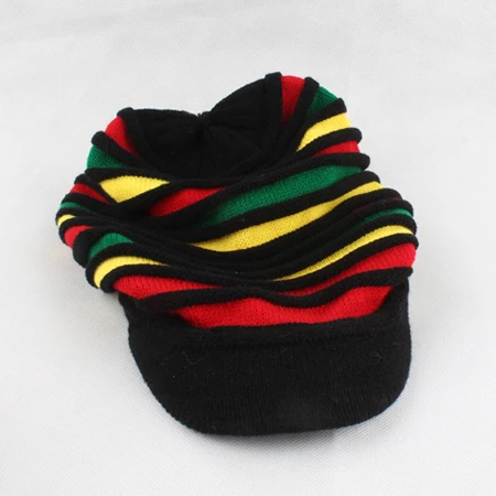 Осенняя женская шапка s, зимняя шапка Rasta, мужская вязаная шапка, цветные вязаные шапки в стиле пэчворк для женщин, повседневная Кепка в стиле хип-хоп, козырек Skullies - Цвет: striped