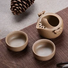 Грубая керамика быстро чашки керамика кунг-фу чай с горшком из двух чашек легко чайник Портативный чайный набор