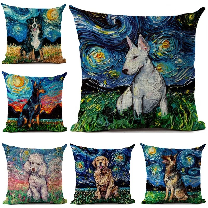 

Cushion Cover Bulldog Doberman Greyhound Dachshund Dog Pillow Cover Car Sofa Decorative Throw Pillow Home Decoration Pillow Case