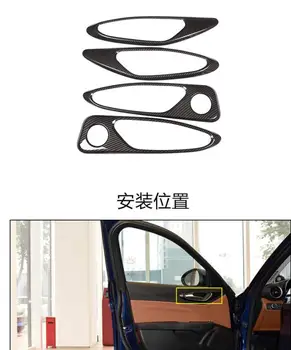 

4Pcs Carbon Fiber Style ABS Plastic For Alfa Romeo Giulia 2017 2018 Car Chrome Interior Door Handle Frame Cover Trim Accessories