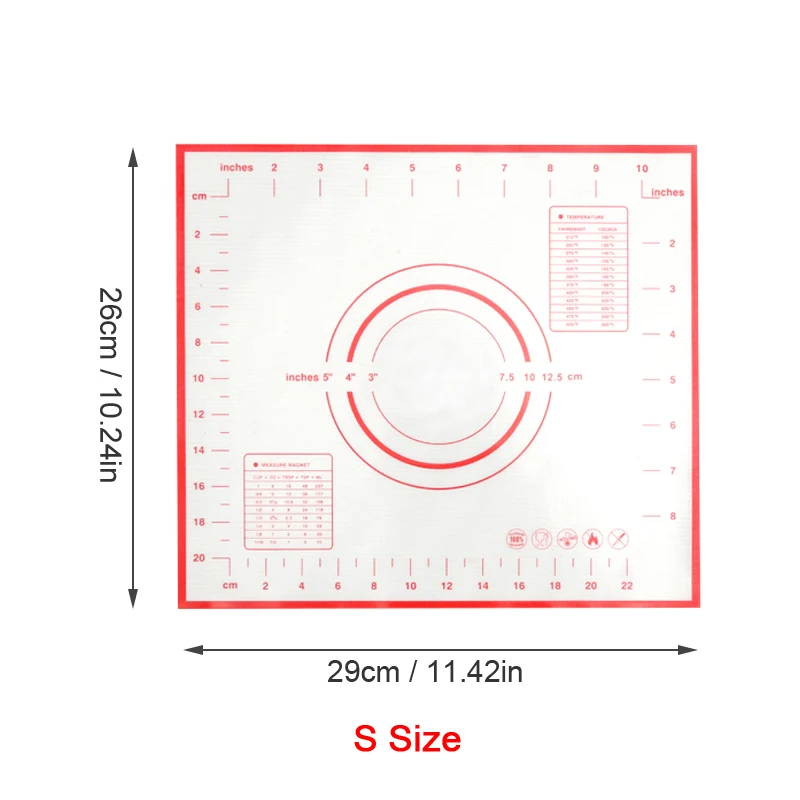 MOSEKO силиконовый коврик для выпечки для пиццы, тесто для выпечки, кухонные гаджеты для торта, печенья, инструменты для приготовления пищи, посуда, Аксессуары для выпечки - Цвет: Red 26x29cm