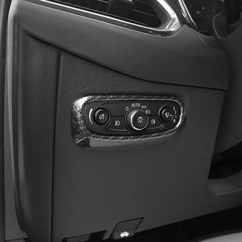 

ABS Carbon Fibre For Chevrolet Equinox 2017 2018 accessories Car Headlamps Adjustment Switch Cover Trim styling 1pcs