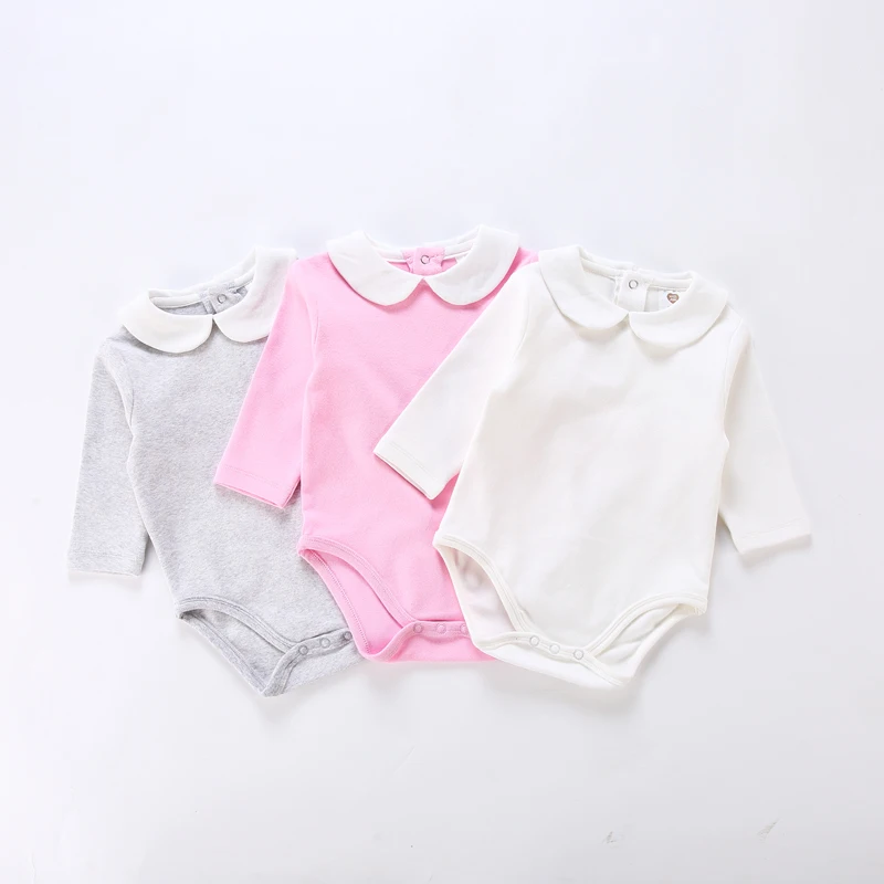 

Baby clothes long sleeves baby bodysuit children girls clothes cute baby jumpsuit kids overalls peter pan collar baby overalls