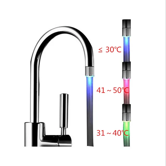 Special Price Kitchen Faucet Temperature Sensor Intelligent Recognition Temperature control Different LED Light Color Water Tap Faucet Shower