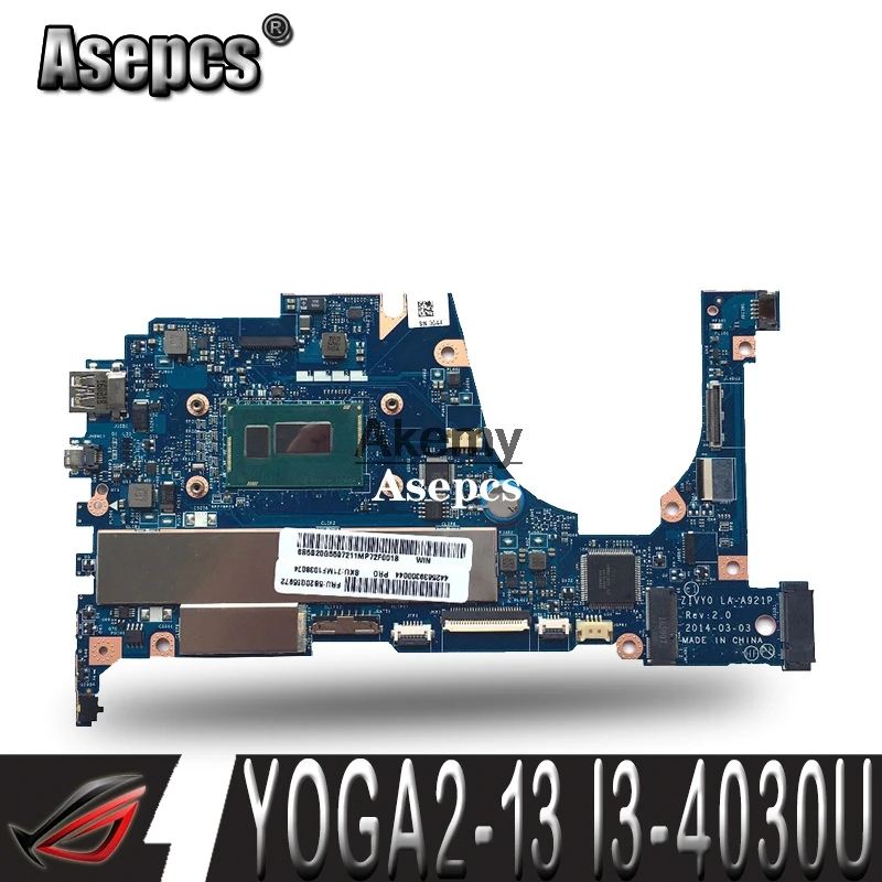

NEW and Original laptop Lenovo YOGA2-13 Yoga 2 13 Motherboard mainboard with I3-4030U/4010 cpu 4G RAM LA-A921P 5B20G55969
