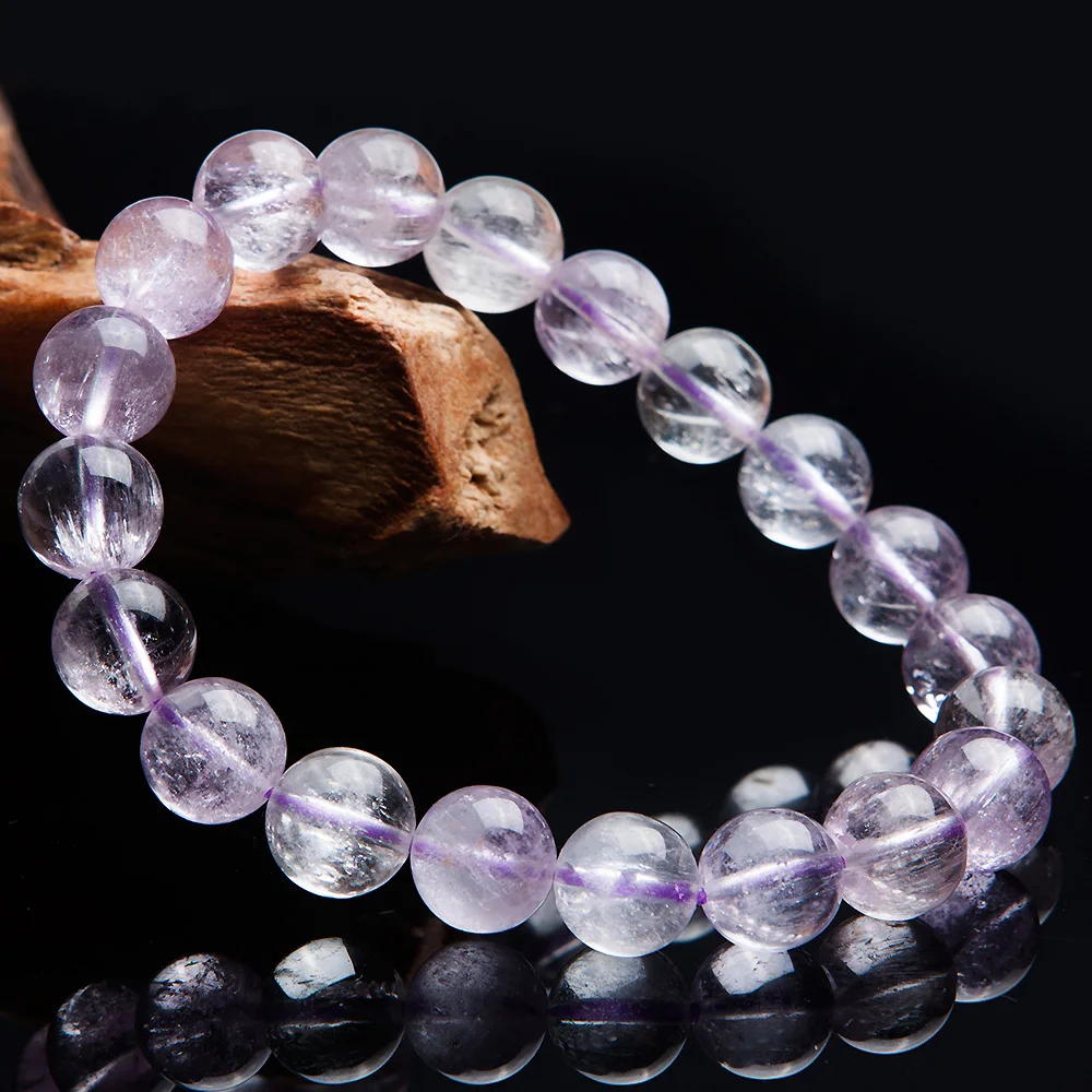 

Genuine Natural Purple Kunzite Round Beads Bracelet Gemstone Cat Eye Crystal 10mm Women Men Stone Rarest Fashion Jewelry AAAAA