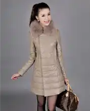 Winter Coat Women Plus Size Pu Leather Parkas Coat Fur Collar Plus Cotton Thicken Hooded Long PU Leather Jacket Overcoat A4164