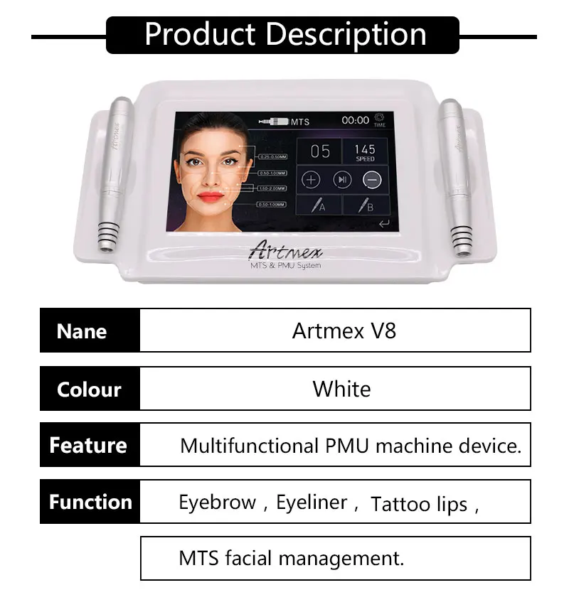 2018 высокое качество постоянный Макияж машина цифровой artmex V8 touch татуировки дермы пера поворотные ручки МТС ГУП Системы татуировки