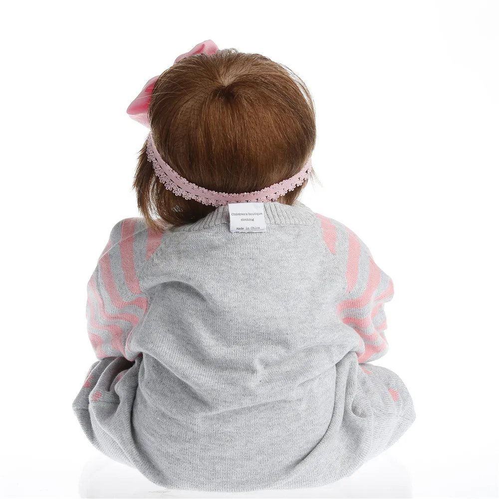 SanyDoll 22 дюймов 55 см горячая Распродажа одноцветное силикона reborn baby красивая мода предмет одежды прекрасная кукла