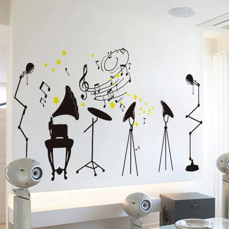 1Pcs 50*70cm musical instrument Wall Sticker Decoration for Home Room
