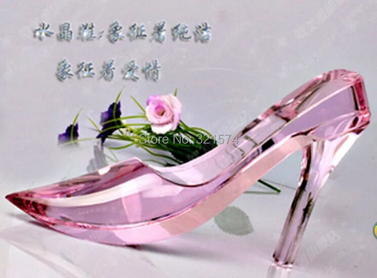

wholesale Wedding Gift Xmas present crystal craft shoe Pink blue
