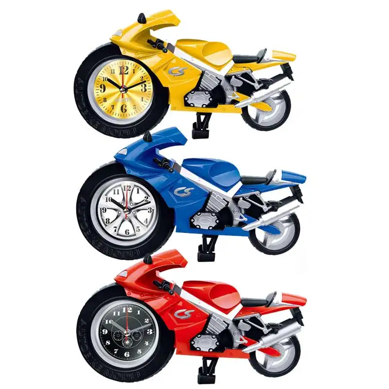 Yingelon Clocks Desk Family Decoration Alarm Clock Classic Motorcycle Mute Snooze Bedroom Action Figure New Toys For Children (1)
