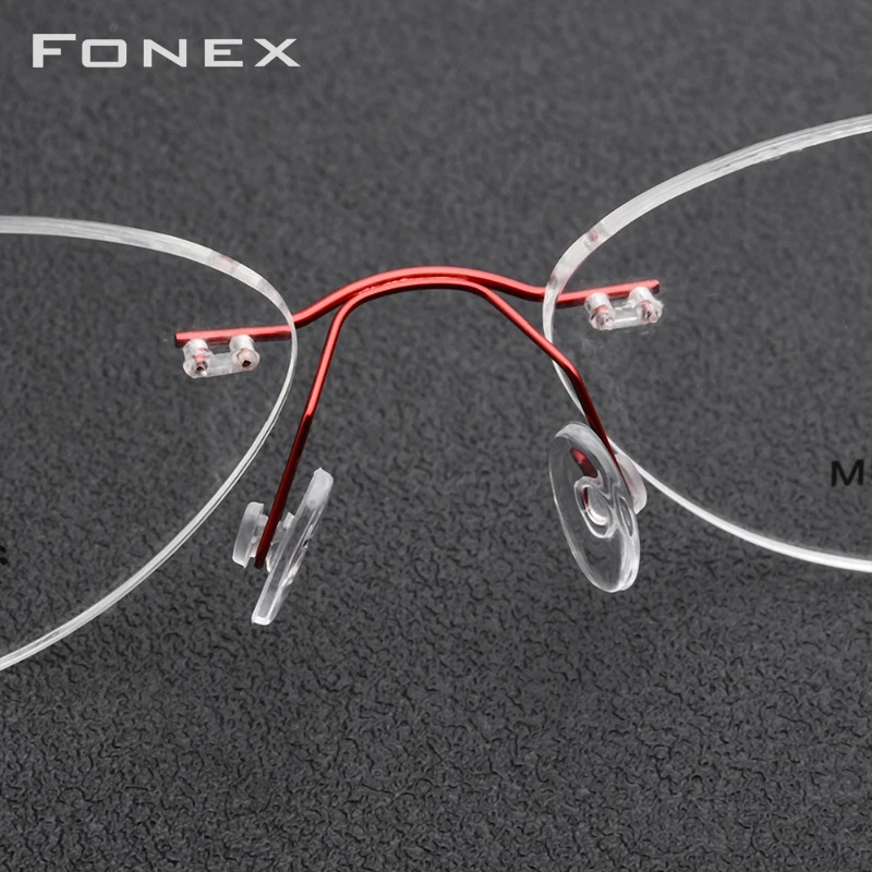 FONEX Женская оправа без оправы из титанового сплава ультралегкие очки по рецепту