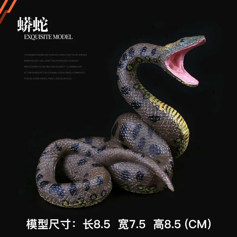 Solido Simulazione Zoo Modello Selvaggio Mondo Animale Serpente A Sonagli Serpente Cobra Ophidian Serpente Regalo Della Fauna Selvatica Prop Fotografi
