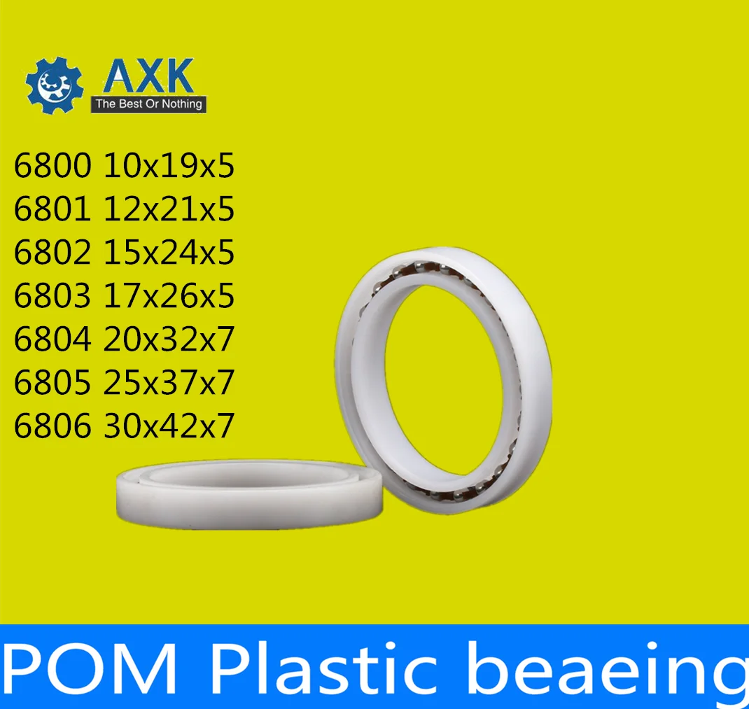 POM Bearing 6800 6801 6802 6803 6804 6805 6806 ( 5 PCS ) Glass Balls Nylon Cage Plastic Ball Bearings