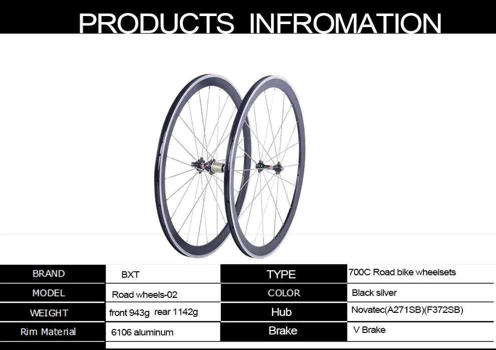 Best 2017 BXT 700C V-brake alloy wheels NO carbon road bicycle aluminium clincher road wheelset novatec hub chinese bicycle wheels 22 Best 2017 BXT 700C V-brake alloy wheels NO carbon road bicycle aluminium clincher road wheelset novatec hub chinese bicycle wheels 22