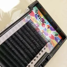 Hbzgtlad 12 строк ручная работа искусственный Индивидуальный Наращивание ресниц ресницы, наращивание ресниц оптом