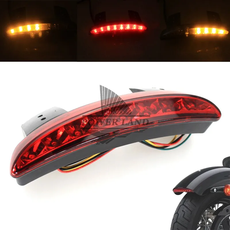 

New Motorcycle Red Lens Rear Fender Edge LED Tail + Turn Signal Light Fits For 2004-2013 Harley Sportster XL883 1200 48 Custom