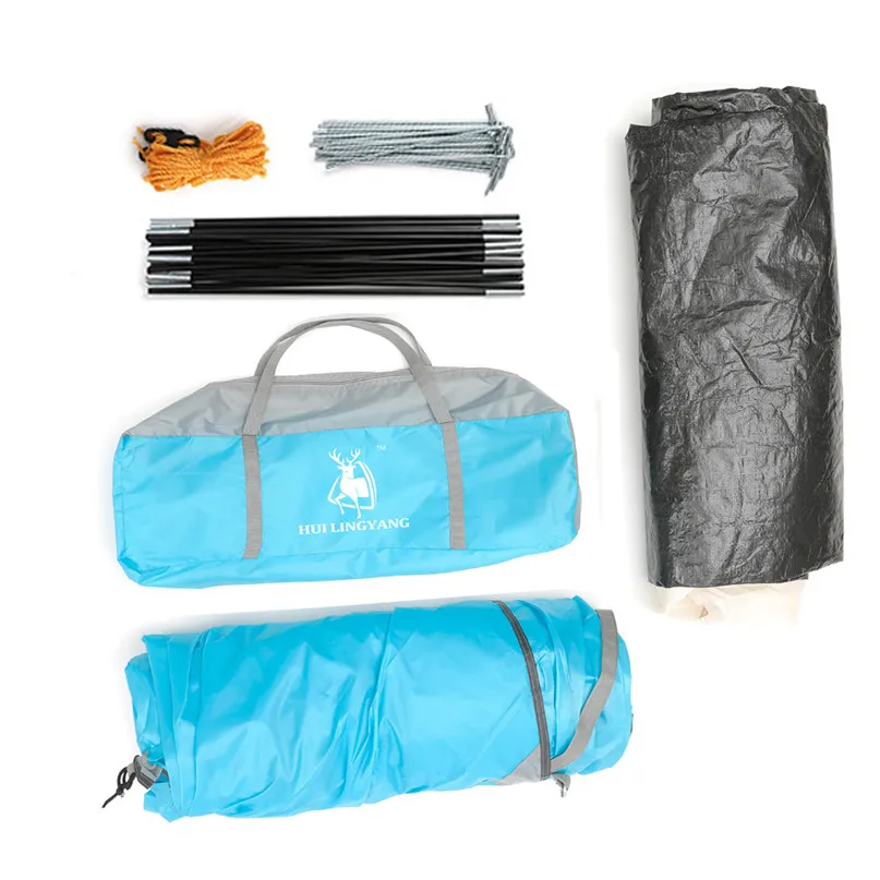 Camping Rainproof Tents Ultralight Camping tent Waterproof 3-4 Person Double Layer Tunnel Tent One Bedroom One Living Room #2H07 (23)