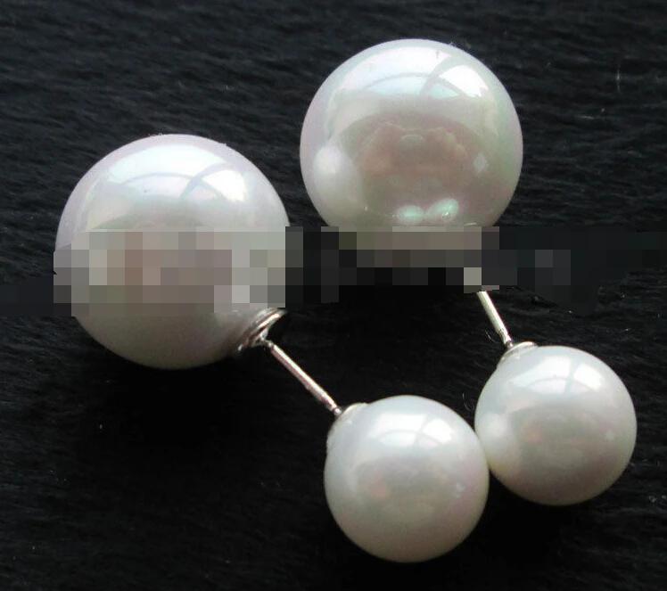 

Hot sell Noble- hot sell new - 1385 white perfect round sea shell pearl earring