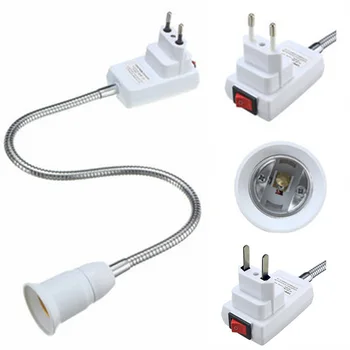 

E27 Light Lamp Bulb Holder with EU/US Plug Witch Batnroom Kichen Flexible Extension Converter Switch Adapter Socket Accessories