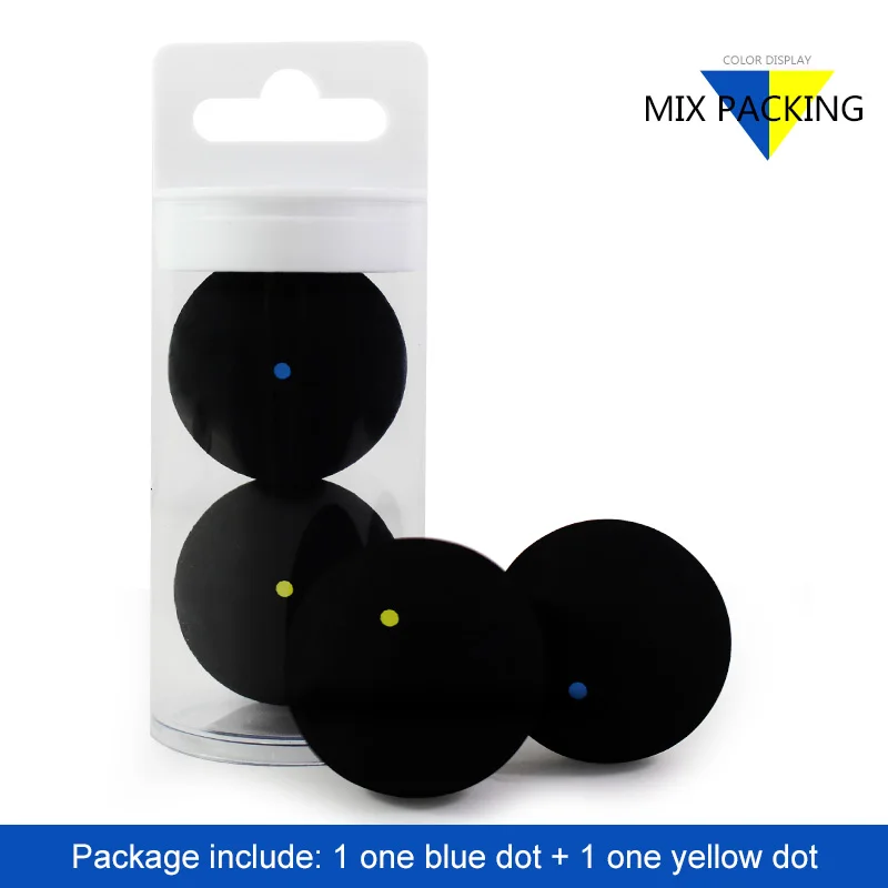 2 шт/трубка FANGCAN сквош мяч для профессиональных игроков или тренеров одна синяя точка и одна желтая точка и два с желтыми точками - Цвет: 1 pc blue one yellow