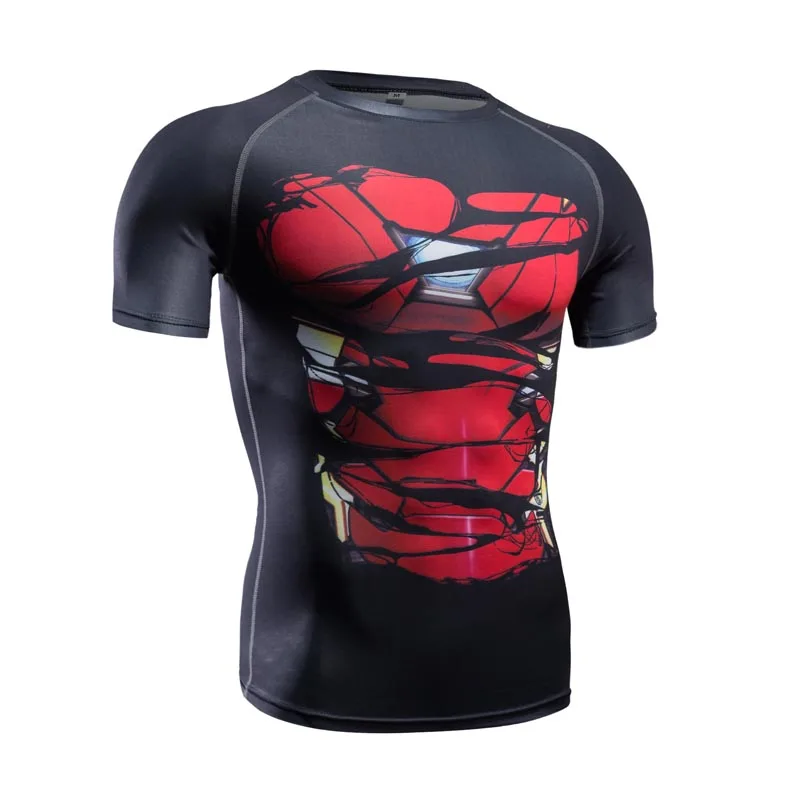 Green Lantern T-shirt Men Compression Short Sleeve Fitness Slim Tops Cosplay Tee