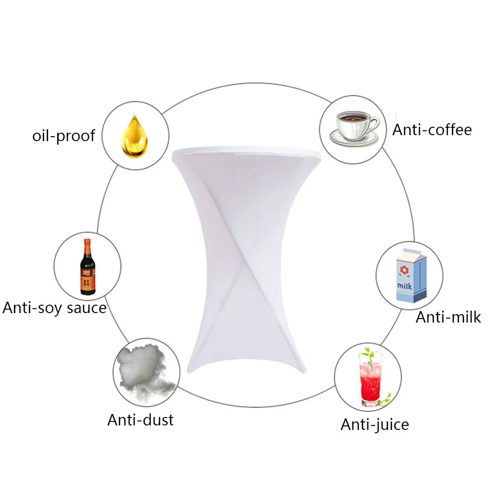 Стрейч коктейль лайкра сухой бар чехол для стола из спандекса скатерть Свадебные вечерние украшения 70 см/80 см