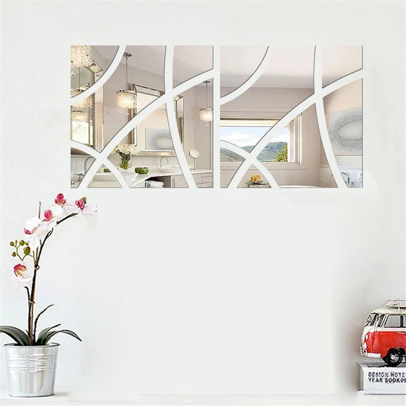 JX-LCLYL Art Decor DIY 3D Mirror Geometric Hexagon Acrylic Home Door Window Wall Sticker