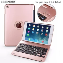 Ультра тонкий портативный беспроводной Bluetooth 3,0 чехол с клавиатурой Чехол-держатель для iPad Mini 4 Чехол Русский Испанский язык